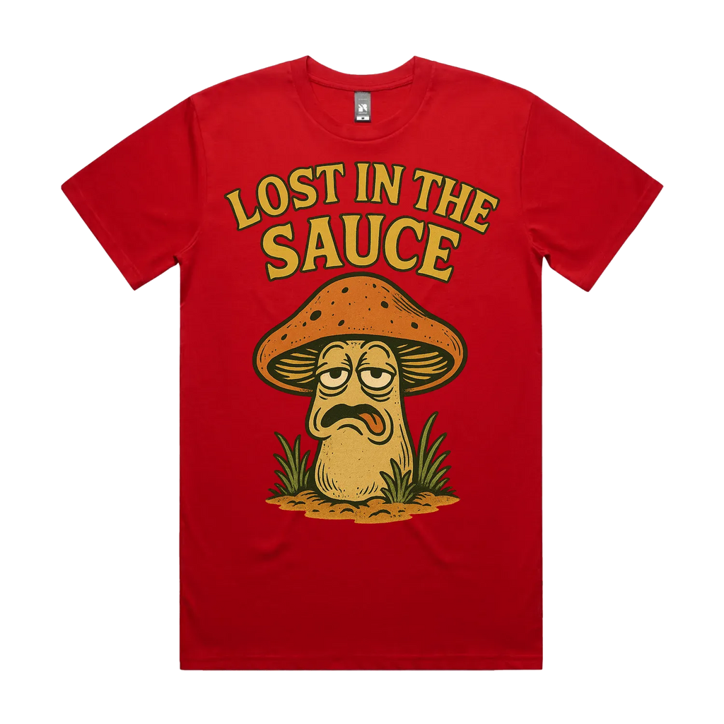 Red front flat lay